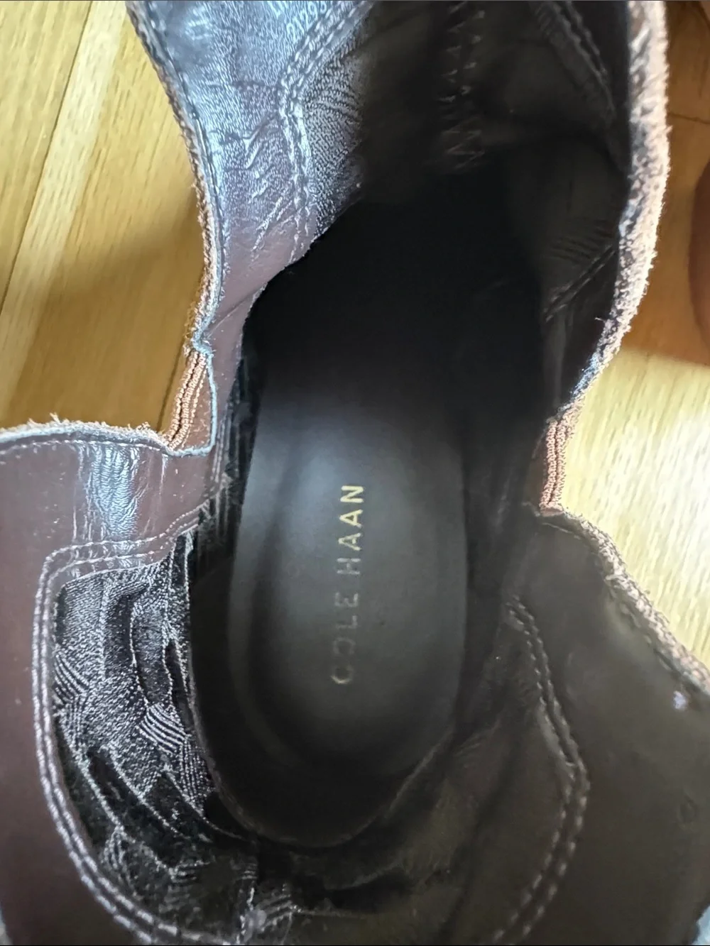 Cole Haan Suede Slouch Ankle Boots in Rust Brown